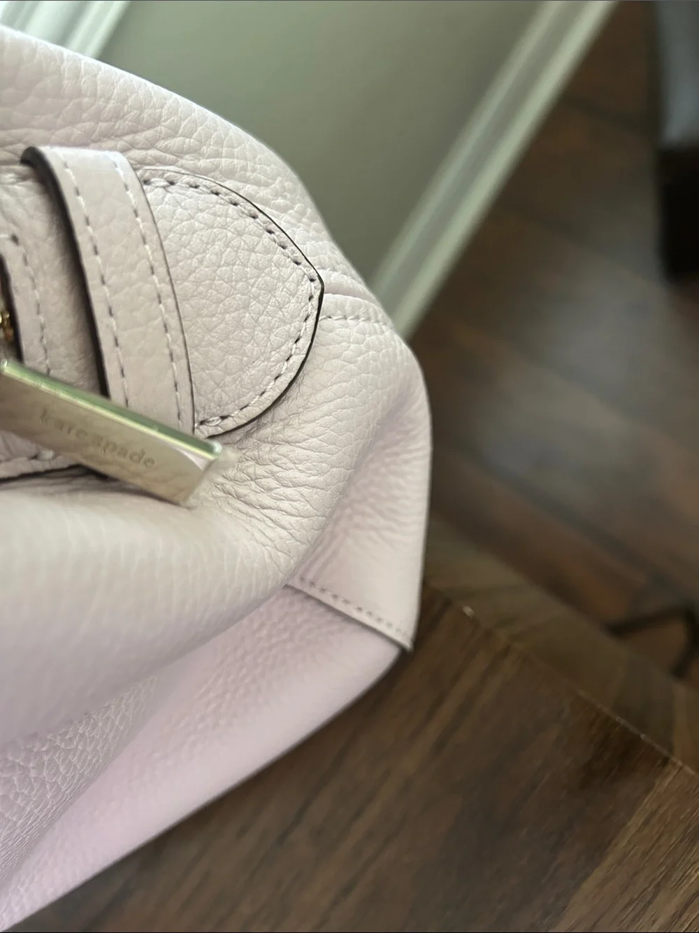 kate spade Leila pebbled leather shoulder bag with matching wallet in baby pink